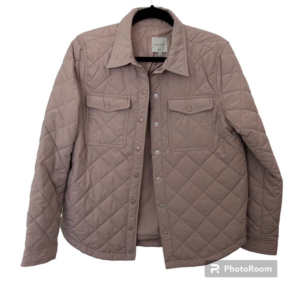 Love tree medium quilted blush pink jacket. Snap buttons, worn only once.